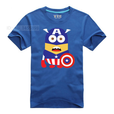 Minions-Super-Hero-T-Shirt-Cartoon-Comic-Superman-Batman-Captain-America-Spiderman-Hulk-Thor-Movie-T-32266788297