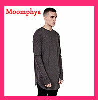 Moomphya-Streetwear-Men-extended-back-tails-swag-funny-t-shirts-with-back-zip-Hip-hop-longline-hipst-32670262672