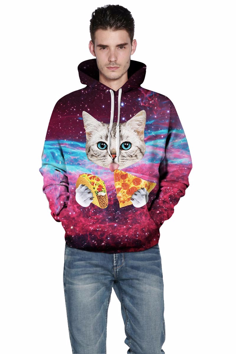 Mr1991INC-MenWomen-Hooded-Hoodies-Print-Pizza-Cat-Space-Galaxy-3d-Sweatshirts-With-Hat-Autumn-Winter-32779519499