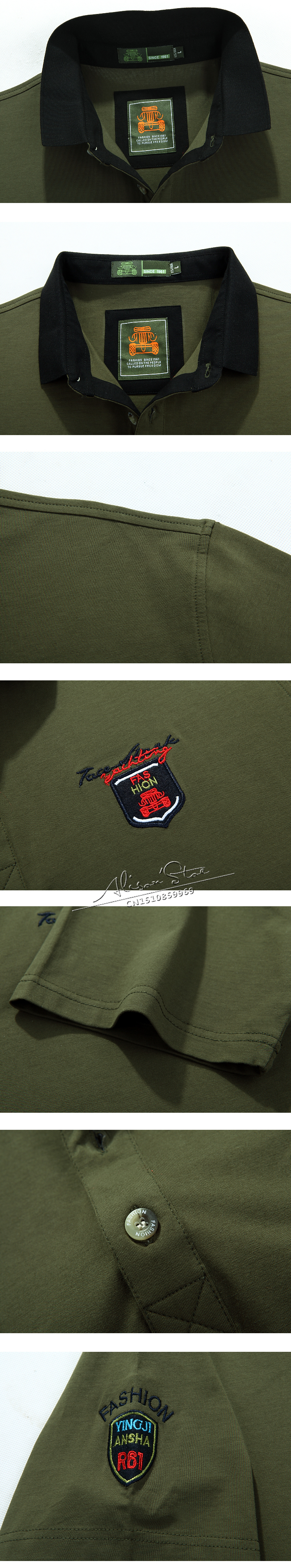 Mu-Yuan-Yang-Big-Size-Men39s-T-shirts-Solid-Cotton-Tops-ampTees-Turn-down-Collar-Men-Casual-Short-Sl-32793718752