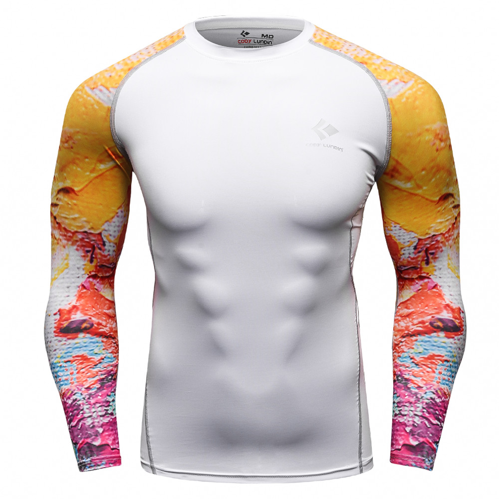 Muscle-Men-Compression-Tight-T-shirt-Long-Sleeves-Double-Sides-Prints-MMA-Rashguard-Fitness-Base-Lay-32748289825