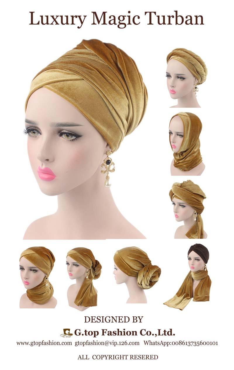 NEW-Fashion-women-Luxury-pleated-velvet-Turban-hijab-Head-Wrap-Extra-Long--tube-indian-Headwrap-Scar-32742335255