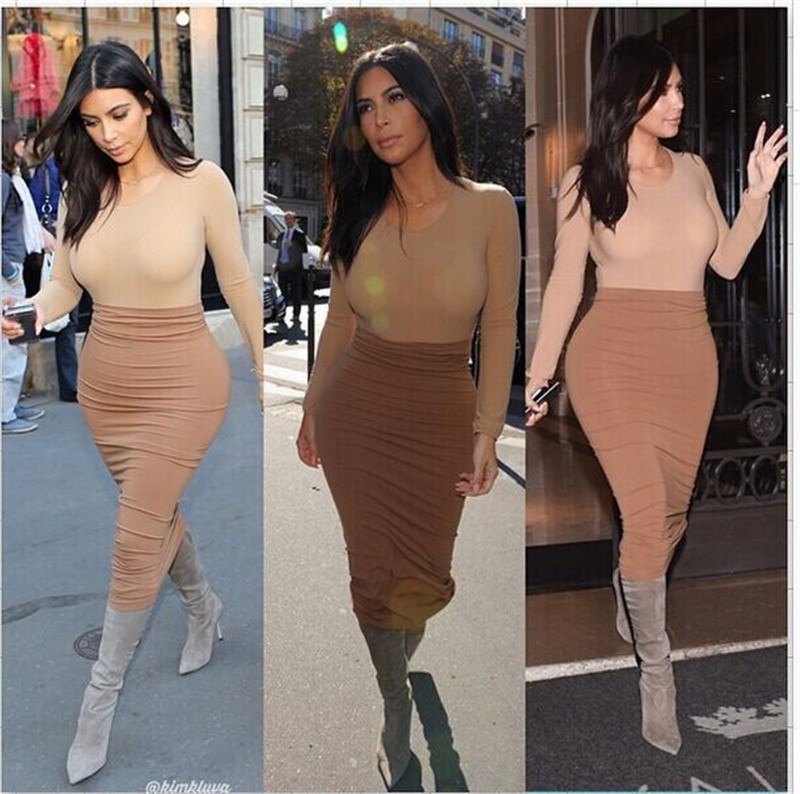 NEW-Stylish-Kim-Kardashian-Dress-2017-Women-2-Piece-Bandage-Nude-Dress-Vestido-Feminino-Long-Sleeve--32672088112