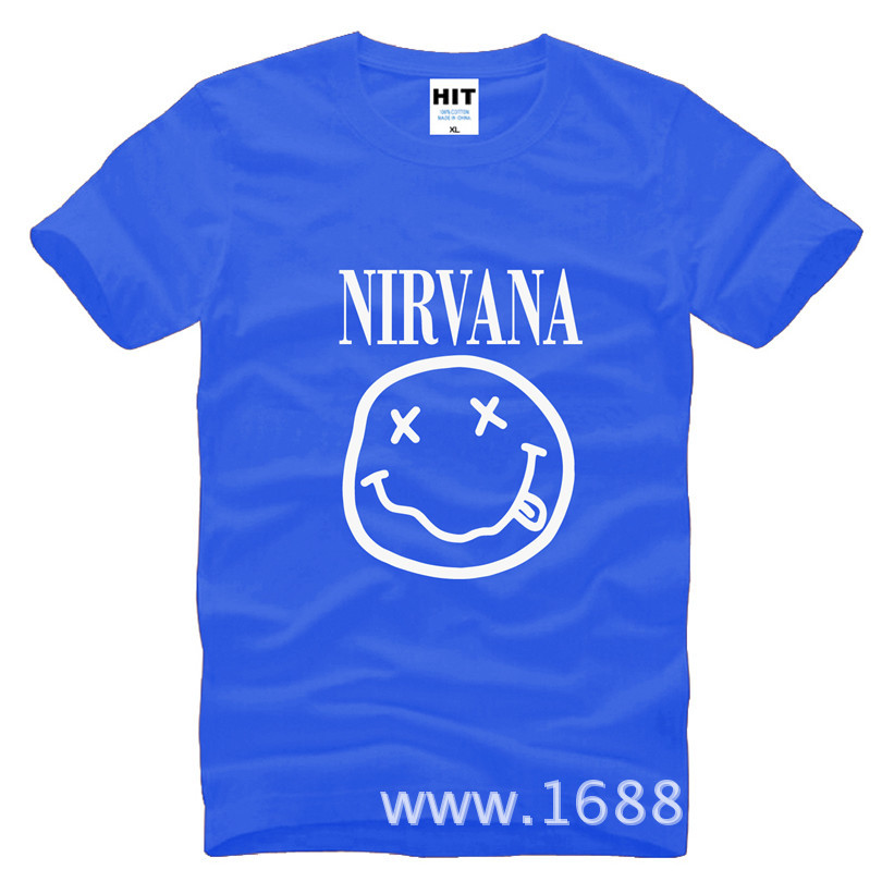 NIRVANA-Smiley-Face-KURT-COBAIN-rock-T-Shirt-Tshirt-2016-Mens-Men-Cotton-T-shirt-Camisetas-Hombre-32511600548