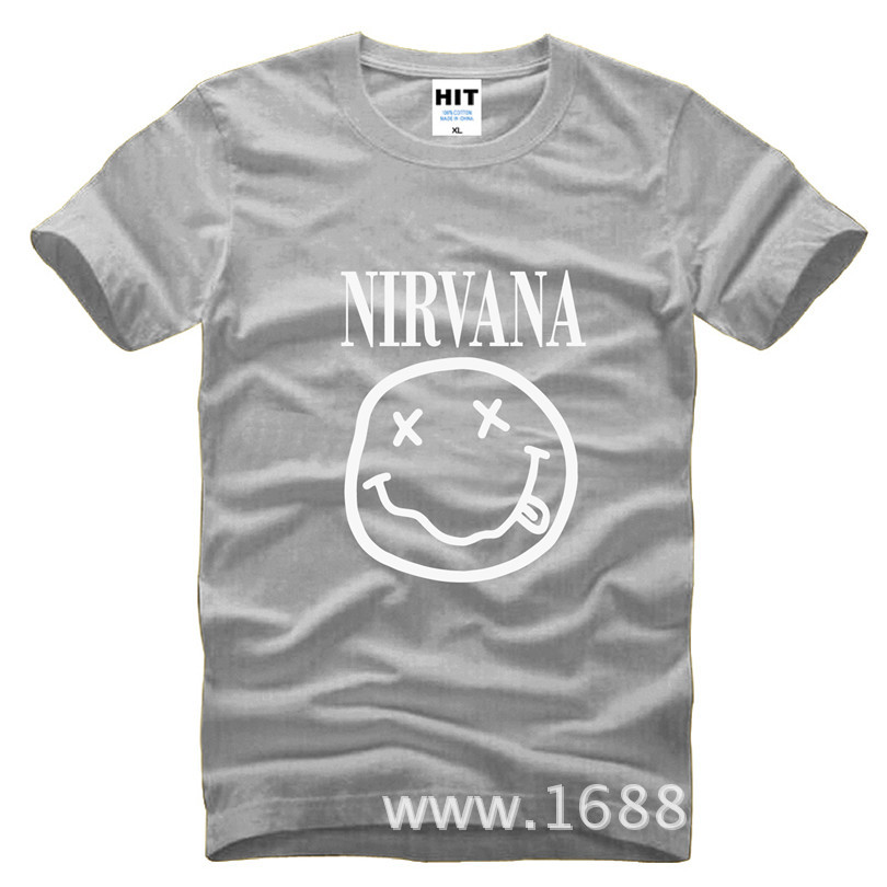 NIRVANA-Smiley-Face-KURT-COBAIN-rock-T-Shirt-Tshirt-2016-Mens-Men-Cotton-T-shirt-Camisetas-Hombre-32511600548