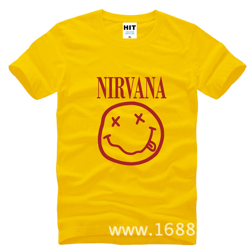 NIRVANA-Smiley-Face-KURT-COBAIN-rock-T-Shirt-Tshirt-2016-Mens-Men-Cotton-T-shirt-Camisetas-Hombre-32511600548