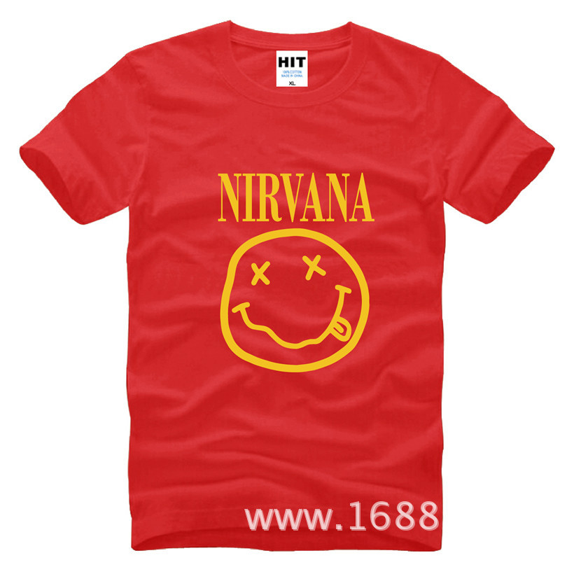 NIRVANA-Smiley-Face-KURT-COBAIN-rock-T-Shirt-Tshirt-2016-Mens-Men-Cotton-T-shirt-Camisetas-Hombre-32511600548