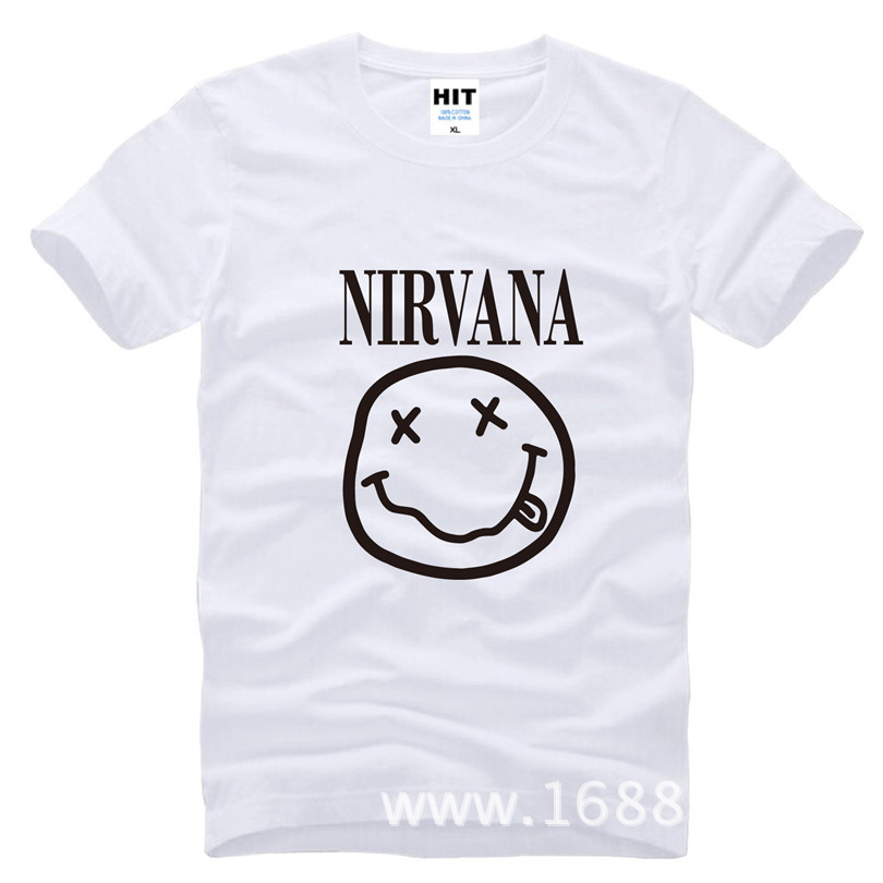 NIRVANA-Smiley-Face-KURT-COBAIN-rock-T-Shirt-Tshirt-2016-Mens-Men-Cotton-T-shirt-Camisetas-Hombre-32511600548