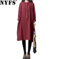 NYFS-2018-Spring-Autumn-Long-Sleeve-Women-Dress-Large-Size-Vintage-Casual-Loose-Cotton-Linen-Dress-V-32732724141