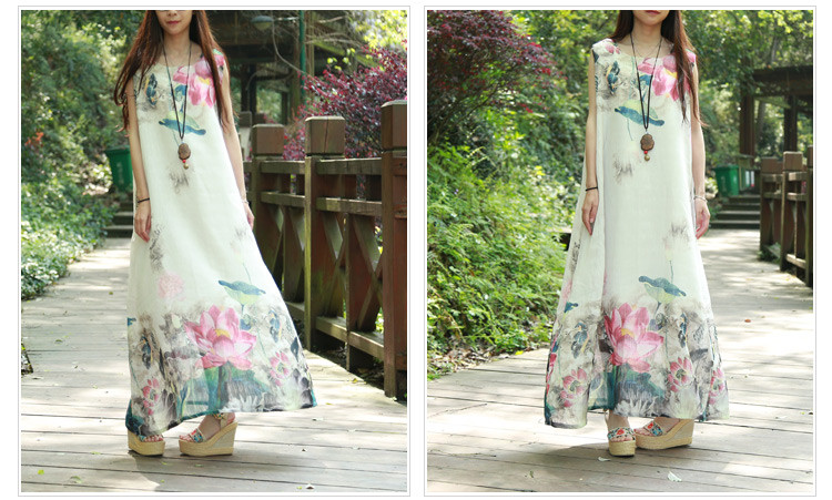 National-Trend-Long-Designer-Dress-Lotus-Print-Personality-Silk-Dress-Loose-Casual-Maori-Girl-Style--32649226563