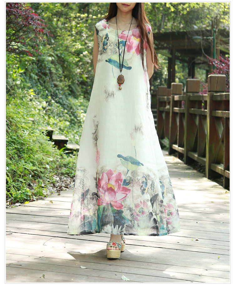 National-Trend-Long-Designer-Dress-Lotus-Print-Personality-Silk-Dress-Loose-Casual-Maori-Girl-Style--32649226563