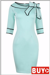 Nemidor-Women-Casual-S-2XL-Midi-Formal-Dress-Short-Sleeve-Business-Dresses-Sexy-Bodycon-Patchwork-Of-32597812157