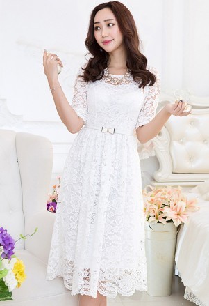 New-2016-Women-plus-size-long-Lace-Dress-pinched-waist-twinset-half-Sleeve-elegant-party-beautiful-t-32592681753