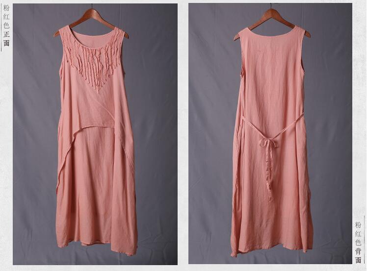 New-2017-summer-women-solid-colors-cotton-linen-dresses-Sleeveless-vintage-dresses-for-female-S56031-32682193061