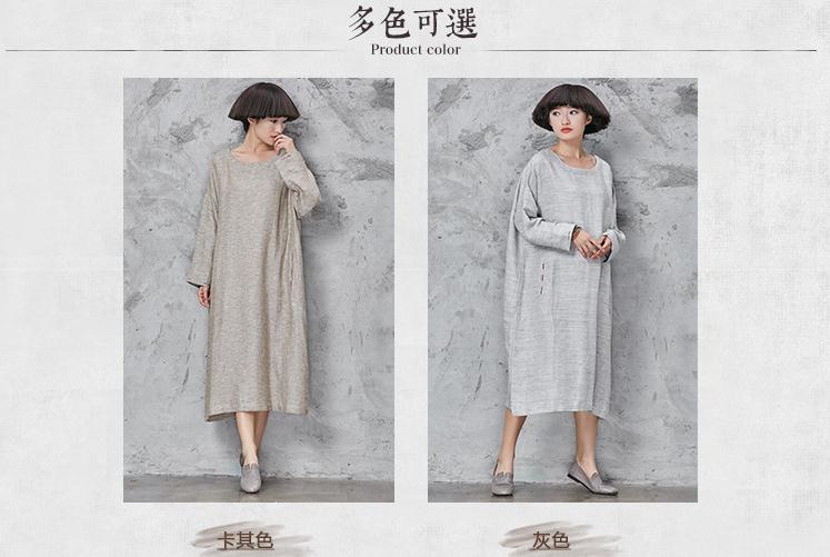 New-2018-spring-autumn-women-embroidery-cotton-linen-vintage-dresses-Wrist-sleeved-loose-waist-large-32792817312