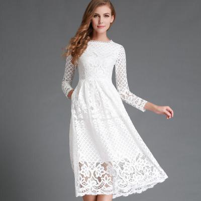 New-Arrival-2016-Autumn-Fashion-Flare-Sleeve-Hollow-Out-Elegant-Slim-Lace-Party-Dresses-Women-Casual-32734109009