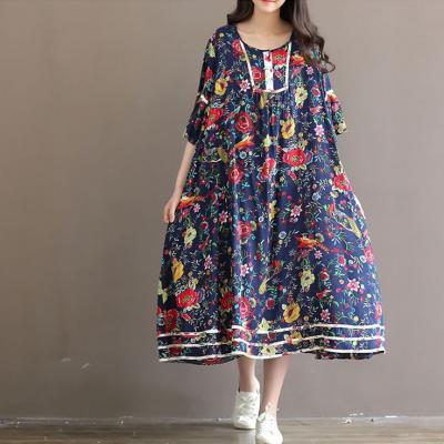 New-Arrival-2017-Summer-Fashion-Korean-Style-Women-Short-sleeve-Casual-Long-Dress-Vintage-Elegant-Pr-32675898776