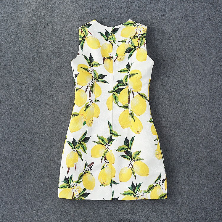 New-Arrival-Lemons-Printed--Jacquard-Sleeveless--Dress--160409LU01-32650063903