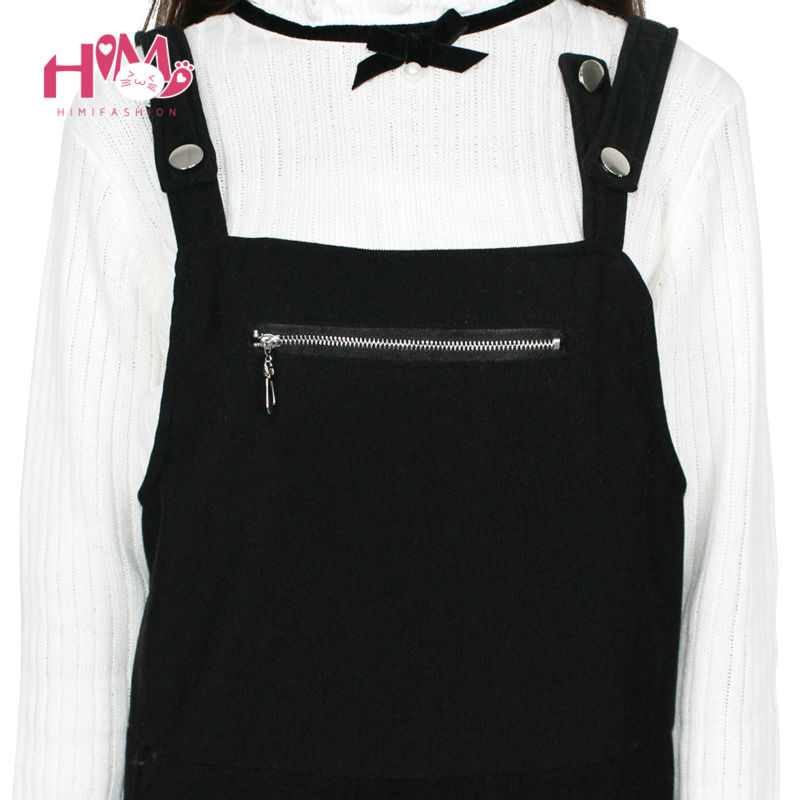 New-Autumn-Winter-New-Fashion-Good-Qulity-Black-Plaid-Dress-Women-Korean-Zipper-Pocket-Knitting-Thic-32580869346