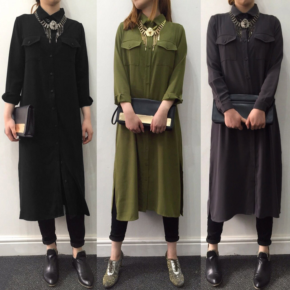 New-Fashion-Women-Shirt-Dress-Boyfriend-Style-Turn-Down-Collar-Long-Sleeve-Buttons-Pockets-Casual-Lo-32606690248