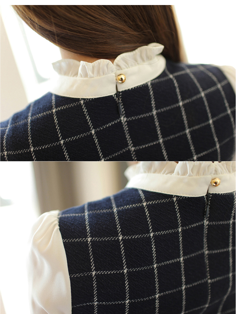 New-Long-Sleeve-dress-Korean-Women-Slim-summer-autumn-plaid-Dress-Party-Office-mini-polyester-work-w-32497488933