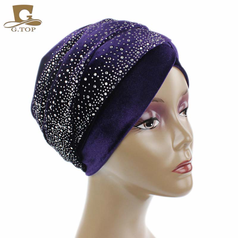 New-Luxury-Women-Velvet-Turban-Headband-Diamante-Studded--Extra-Long-Velvet-Turban-Head-Wraps-Hijab--32795741954