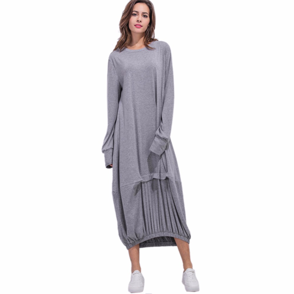 New-Spring-Long-sleeved-Lantern-Dress-Large-Size-Loose-O-Neck-Long-Dresses-Novelty-Women-Clothing-32788466912