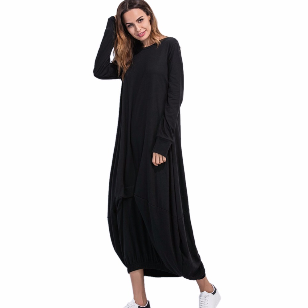 New-Spring-Long-sleeved-Lantern-Dress-Large-Size-Loose-O-Neck-Long-Dresses-Novelty-Women-Clothing-32788466912