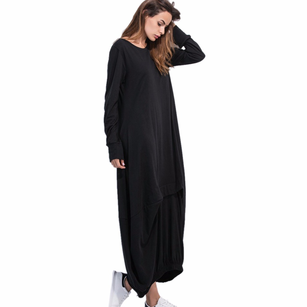 New-Spring-Long-sleeved-Lantern-Dress-Large-Size-Loose-O-Neck-Long-Dresses-Novelty-Women-Clothing-32788466912