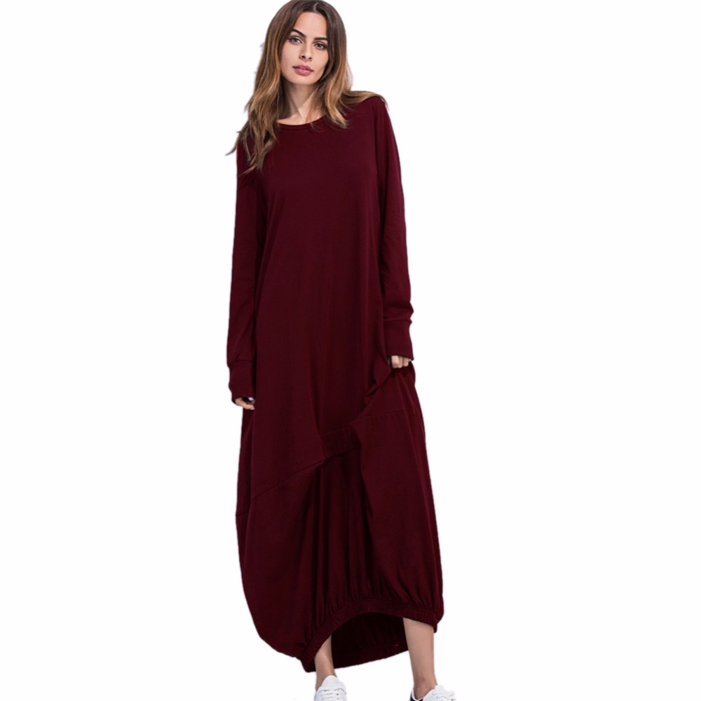 New-Spring-Long-sleeved-Lantern-Dress-Large-Size-Loose-O-Neck-Long-Dresses-Novelty-Women-Clothing-32788466912