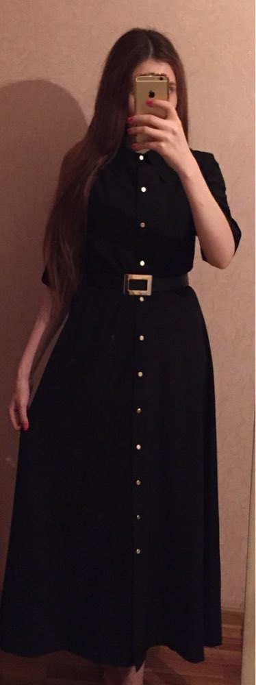 New-Style-Slim-Floor-Length-Button-Long-Dress-Women-Spring-Autumn-Long-Sleeve-Fashion-Brief-Black-Dr-32302051789