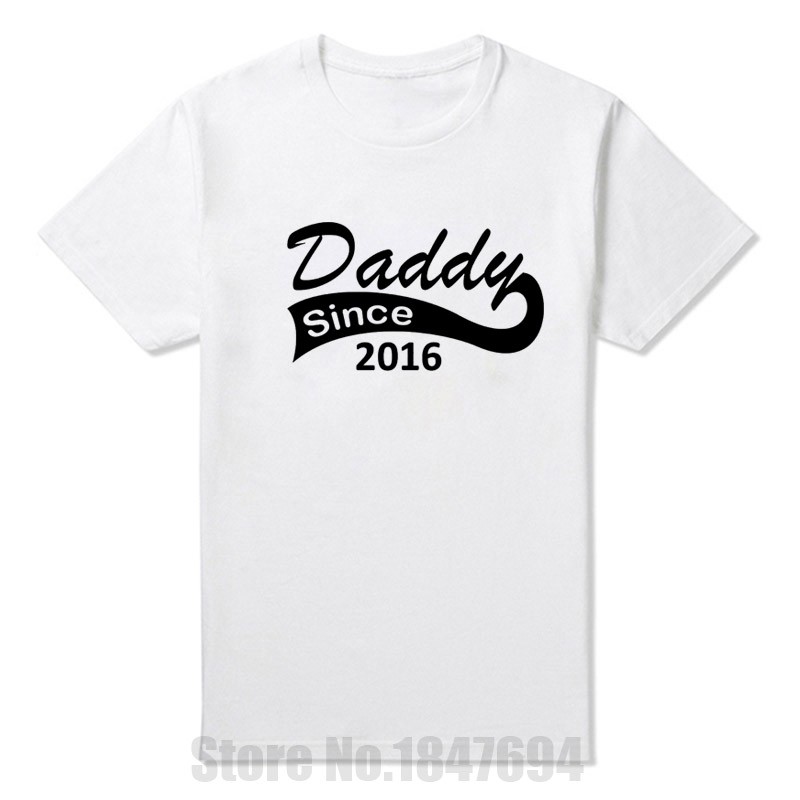 New-Summer-Style-Daddy-Since-2016-Funny-T-Shirt-Men-Casual-Short-Sleeve-Father39s-Day-Dad-New-Born-B-32615678522