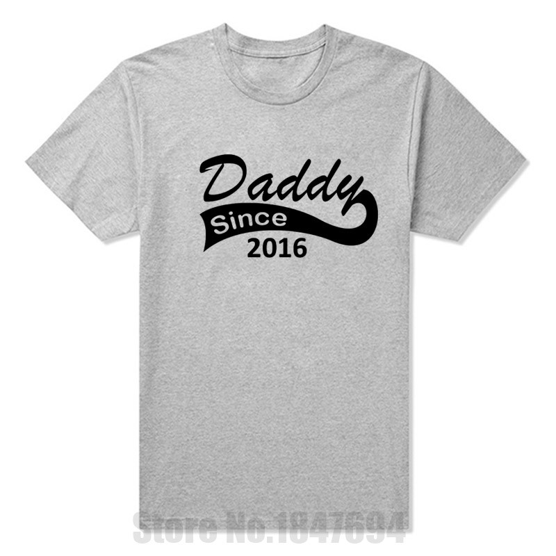 New-Summer-Style-Daddy-Since-2016-Funny-T-Shirt-Men-Casual-Short-Sleeve-Father39s-Day-Dad-New-Born-B-32615678522