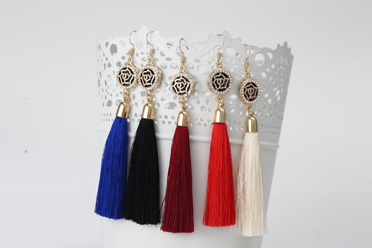 New-Tassel-Long-Earrings-For-Women-Bijoux-Fashion-Jewelry-Wholesale-Rose-Flower-Rhinestone-Dangle-Ea-32712626914