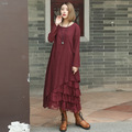 New-Thickened-Pullover-Dress-2018-Fall-Winter-Long-Sleeve-V-Neck-Loose-Plus-Size-Cotton-Linen-Mori-G-32496799683