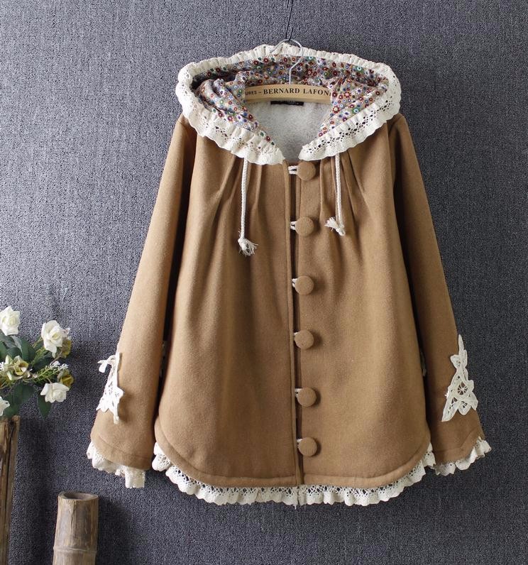 New-Winter-Women-Jacket-Japanese-Style-Mori-Girl-Flower-Lace-Patchwork-Long-Sleeve-Hooded-Wool-Plus--32764335929