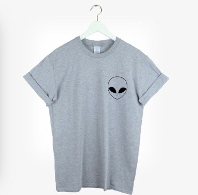 New-Women-T-shirt-Alien-Pocket-Print-Funny-Casual-Hipster-Shirt-For-Lady-White-Black-Grey-Top-Tees-H-32515103413