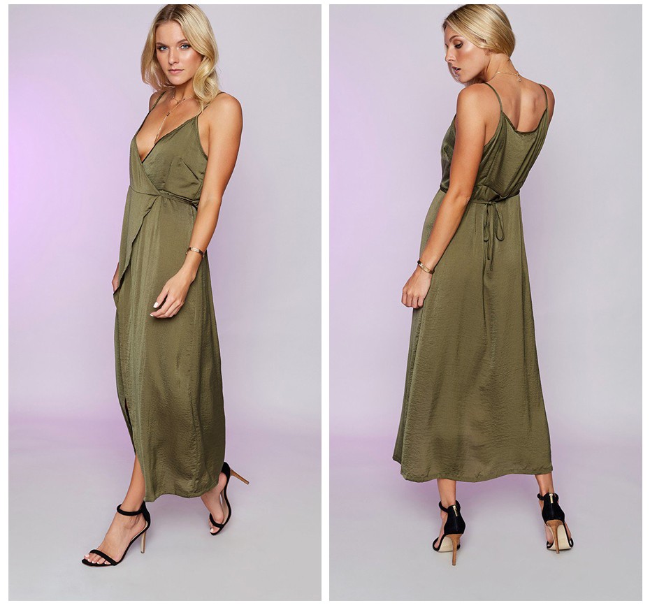 New-Womens-Khaki-Spaghetti-Strap-Silk-Dress-Eliacher-Brand-Casual-Plus-Size-Loose-V-Neck-Wrap-Maxi-D-32774604433