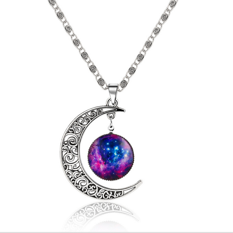 New-fashion-Moon-Statement-Necklace-Glass-Galaxy-metal-pendant-necklaces-necklace-Sweater-chain-Deco-32623717518