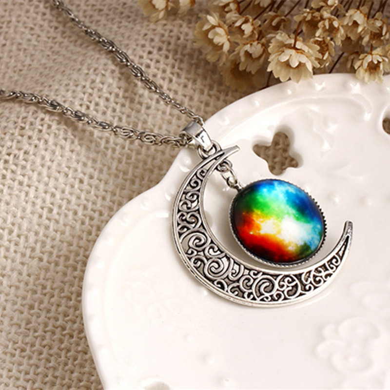 New-fashion-Moon-Statement-Necklace-Glass-Galaxy-metal-pendant-necklaces-necklace-Sweater-chain-Deco-32623717518