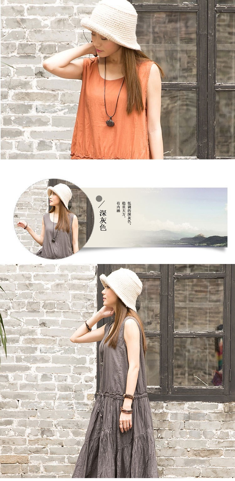 New-fashion-Summer-women-cotton-linen-multilayer-bottom-vest-dress-sleeveless-irregular-long-dresses-32310361446