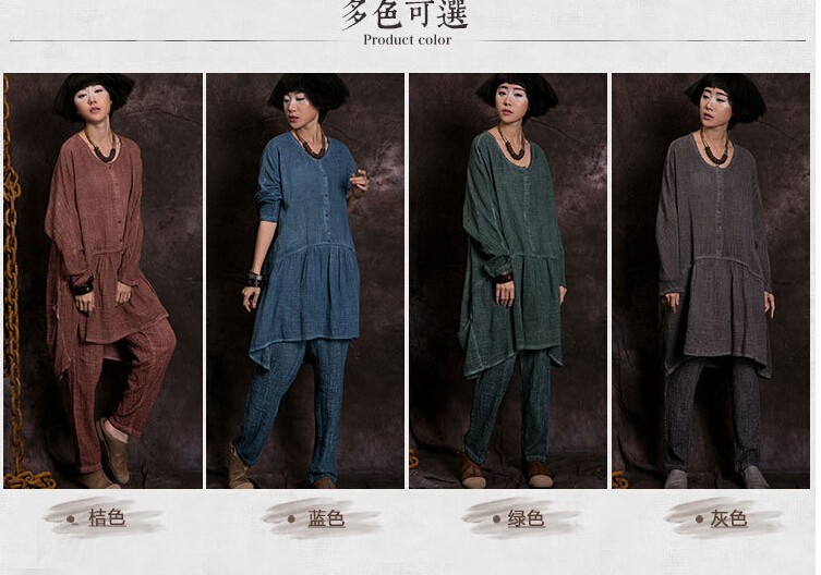 New-spring-autumn-Women39s-irregular-cotton-linen-dress-long-sleeve-O-neck-vintage-dresses--for-fema-32344659155