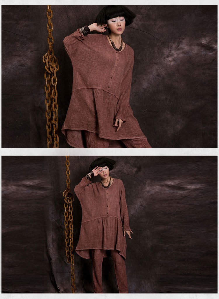 New-spring-autumn-Women39s-irregular-cotton-linen-dress-long-sleeve-O-neck-vintage-dresses--for-fema-32344659155