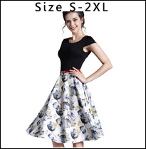 Nice-forever-50s-Fashion-Slash-Neck-Ladylike-Vintage-Charming-Print-Dot-Off-shoulder-Party-Ball-Gown-32714254365