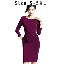 Nice-forever-AutumnampWinter-Solid-Elegant-dress-work-Charming-Women-plus-size-Keyhole-half-sleeve-o-2023431608