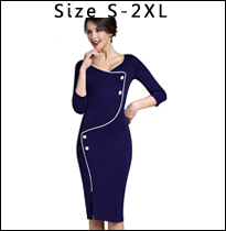 Nice-forever-AutumnampWinter-Solid-Elegant-dress-work-Charming-Women-plus-size-Keyhole-half-sleeve-o-2023431608