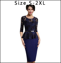 Nice-forever-Career-Female-Peplum-Work-Dress-34-Sleeve-O-Neck-Women-Fashion-Sheath-Elegant-Business--32451614013