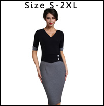 Nice-forever-Career-Female-Peplum-Work-Dress-34-Sleeve-O-Neck-Women-Fashion-Sheath-Elegant-Business--32451614013