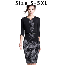 Nice-forever-Ladies-Woman-Office-elegant-Black-White-Patchwork-Front-Zipper-Short-Sleeve-Bodycon-Bus-32660379670