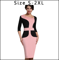 Nice-forever-Lady-Elegant-Ruffle-Sleeve-Knee-length-Work-Office-Casual-Slim-Wiggle-Pencil-Sheath-Bod-32686788929